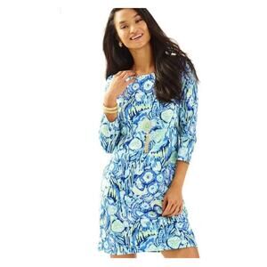 Lilly Pulitzer Marlowe 3/4 Sleeve Dress in Indigo Sunset Sz.XL